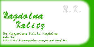 magdolna kalitz business card